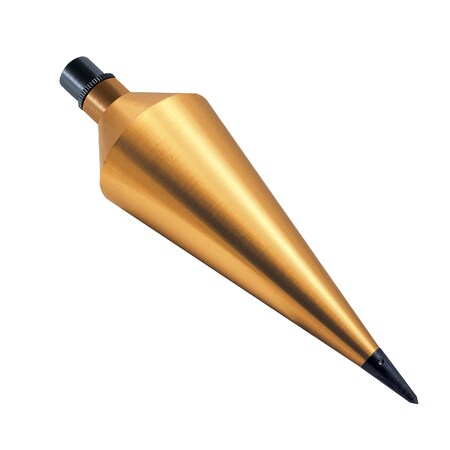 SitePro 18 Oz Brass Plumb Bob With Leather Sheath – Includes Hardened Steel Point (15-018S)